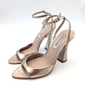 Steve Madden Beki Ankle Strap Sandal Women's Gold Metallic Size US7.5M EU38